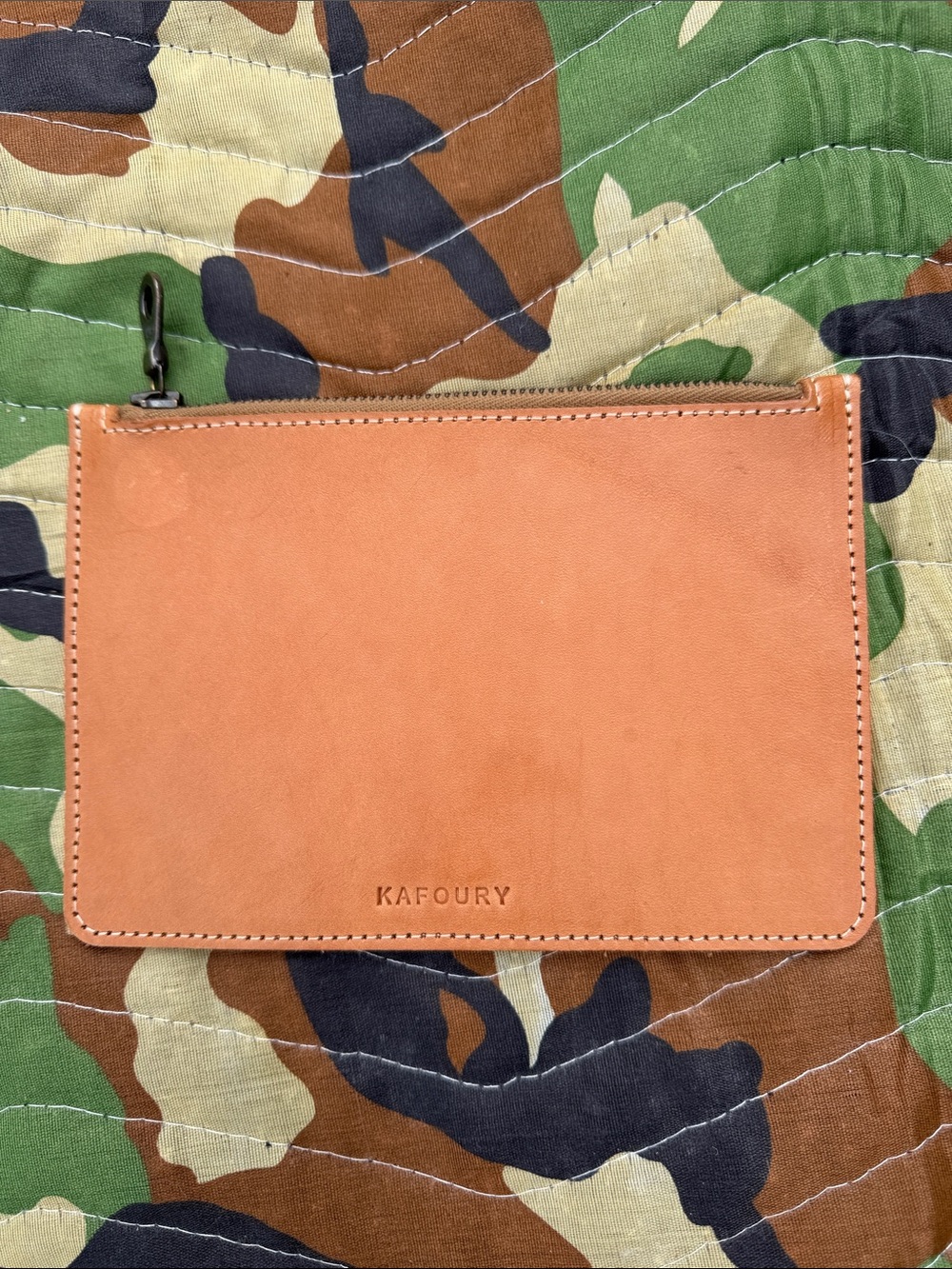 Kafoury Men's Leather Pouch in Tan